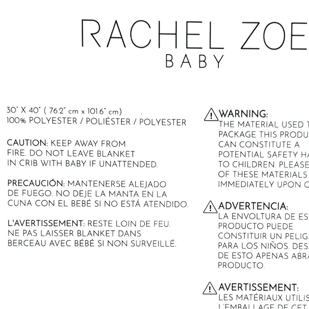 Rachel Zoe - ‘Animal Print’ Baby Blanket. 30“x40“ NWT. Firm unless bundled! - Picture 4 of 4